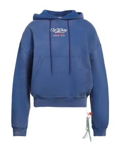 Off-white Man Sweatshirt Blue Size L Cotton, Elastane