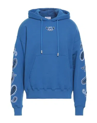 Off-white Man Sweatshirt Blue Size S Cotton, Elastane