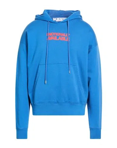 Off-white Man Sweatshirt Blue Size S Cotton, Elastane