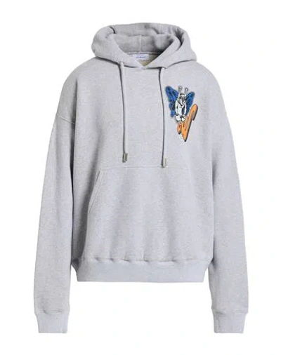 Off-white Man Sweatshirt Light Grey Size M Cotton In Gray