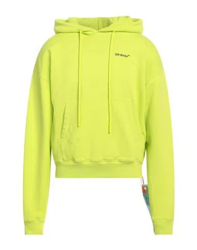 OFF-WHITE OFF-WHITE MAN SWEATSHIRT LIME GREEN SIZE S PAPER, ELASTANE