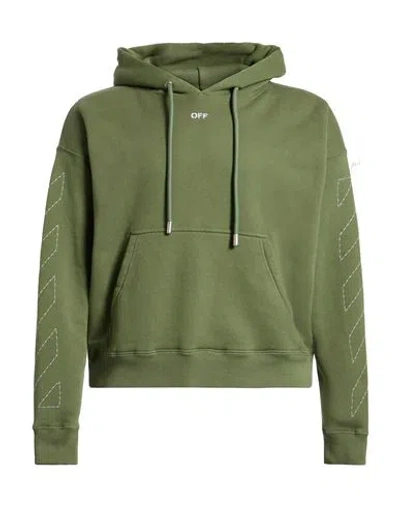 Off-white Man Sweatshirt Military Green Size L Cotton