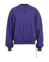 Off-white Man Sweatshirt Purple Size M Cotton, Elastane In Purple