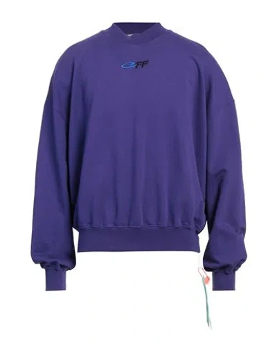 Off-white Man Sweatshirt Purple Size M Cotton, Elastane