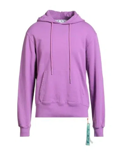 Off-white Man Sweatshirt Purple Size M Cotton, Elastane