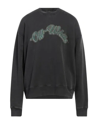 Off-white Man Sweatshirt Steel Grey Size L Cotton