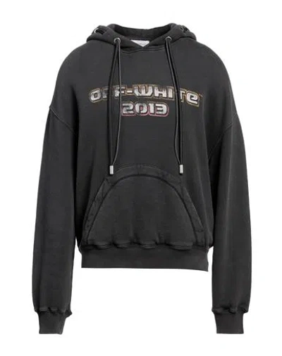 OFF-WHITE OFF-WHITE MAN SWEATSHIRT CHARCOAL SIZE S COTTON, ELASTANE