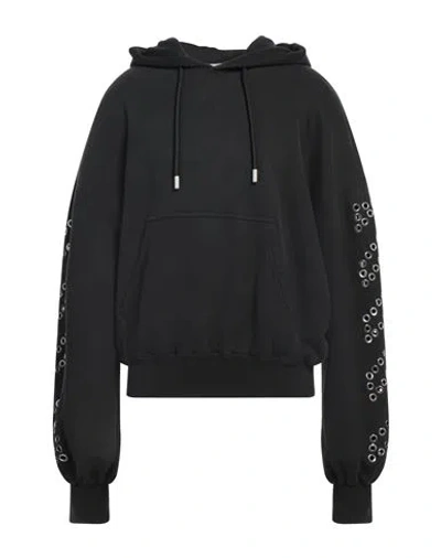 OFF-WHITE OFF-WHITE MAN SWEATSHIRT CHARCOAL SIZE L COTTON, ELASTANE, BRASS
