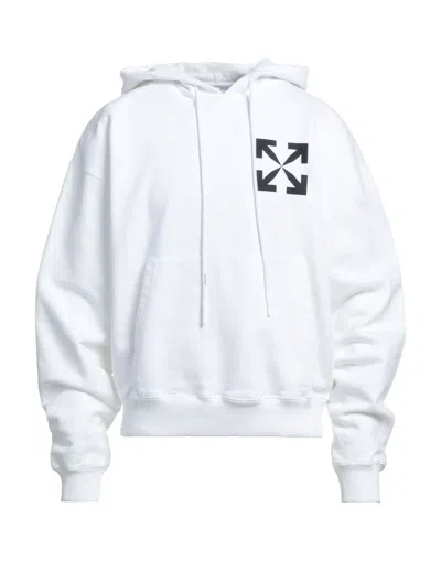 Off-white Man Sweatshirt White Size Xxl Cotton, Elastane