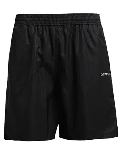 Off-white Man Shorts & Bermuda Shorts Black Size L Cotton, Polyester In Black