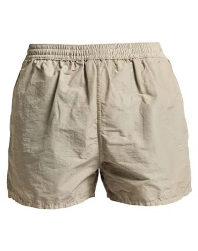 Off-white Logo-embroidered Swim Shorts In Grey