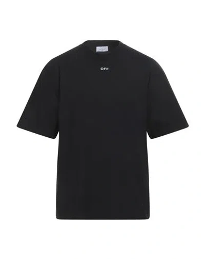 OFF-WHITE OFF-WHITE MAN T-SHIRT BLACK SIZE L COTTON, ELASTANE