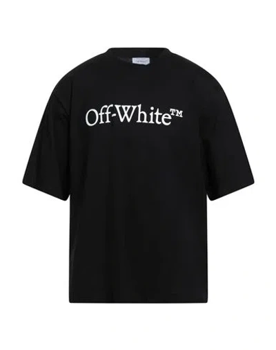 Off-white Oversized Black T-shirt With Contrasting Logo Print In Cotton