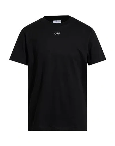 OFF-WHITE OFF-WHITE MAN T-SHIRT BLACK SIZE L COTTON, ELASTANE