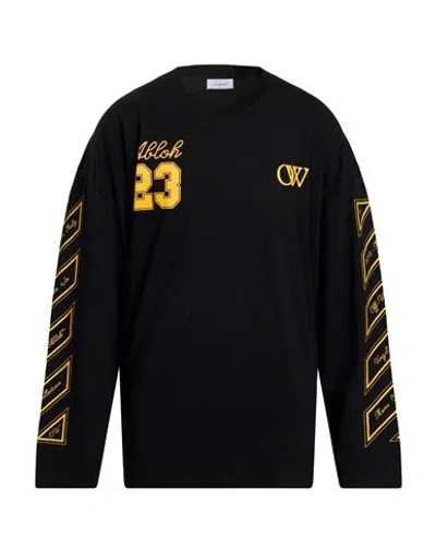 Off-white Man T-shirt Black Size L Cotton, Elastane