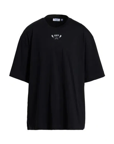 Off-white Man T-shirt Black Size L Cotton, Elastane