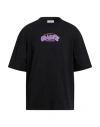Off-white Man T-shirt Black Size L Cotton, Elastane In Black