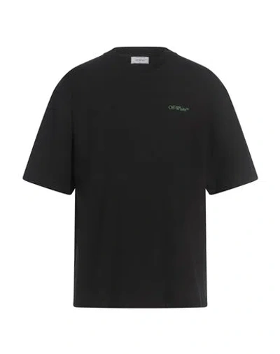 Off-white Man T-shirt Black Size M Cotton, Elastane, Polyester