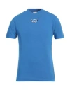 Off-white Man T-shirt Blue Size Xs Cotton, Elastane, Polyester In Blue