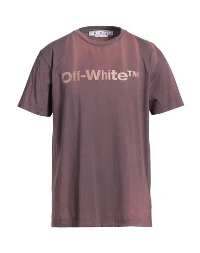Off-white Man T-shirt Deep Purple Size M Cotton