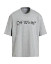 Off-white Man T-shirt Grey Size L Cotton, Elastane In Gray