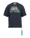 Off-white Man T-shirt Navy Size S Cotton, Polyester In Grey