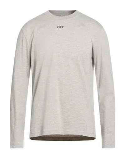 Off-white Man T-shirt Light Grey Size L Cotton In Gray