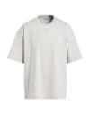 Off-white Man T-shirt Light Grey Size M Cotton, Elastane