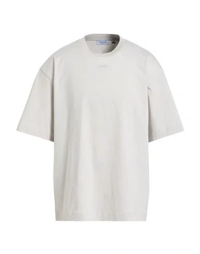Off-white Man T-shirt Light Grey Size M Cotton, Elastane
