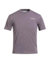 Off-white Man T-shirt Lilac Size Xs Cotton, Polyester In Purple