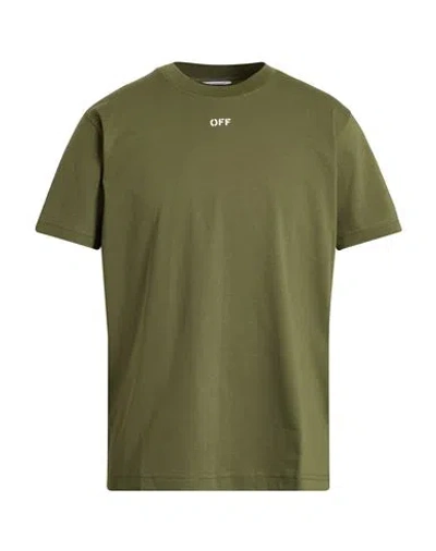 Off-white Slim Fit Off Stamp Graphic T-shirt In Green