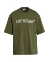 Off-white Man T-shirt Military Green Size L Cotton, Elastane