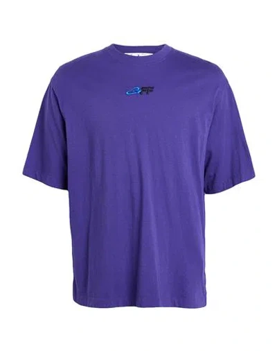 Off-white Man T-shirt Purple Size M Cotton