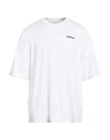 Off-white Man T-shirt White Size L Cotton, Elastane In White
