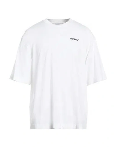 Off-white Man T-shirt White Size L Cotton, Elastane
