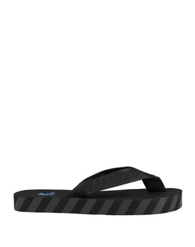 Off-white Man Thong Sandal Black Size 10 Textile Fibers