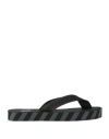 Off-white Man Thong Sandal Black Size 10 Textile Fibers In Black