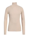Off-white Man Turtleneck Beige Size M Polyester