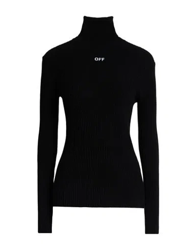 Off-white Man Turtleneck Black Size M Viscose, Polyester