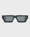 Off-white Manchester Acetate Rectangle Sunglasses In Black