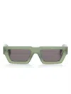Off-white Manchester Rectangle-frame Sunglasses In Green