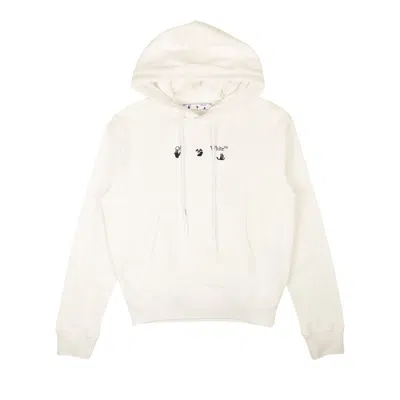 Pre-owned Off-white Marker Flatlock Slim Hoodie 'white' | Men's Size Xs