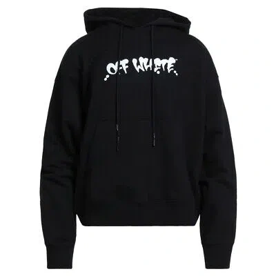 Pre-owned Off-white Marker Graffiti Spray Design Logo Black Hoodie