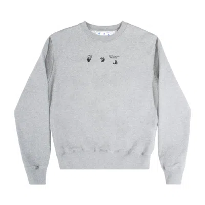 Pre-owned Off-white Marker Slim Crewneck 'melange Grey'