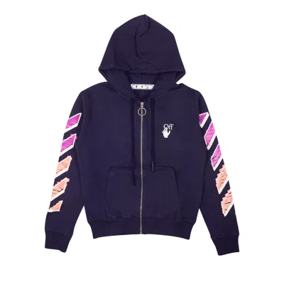 Pre-owned Off-white Marker Slim Zip Hoodie 'purple'