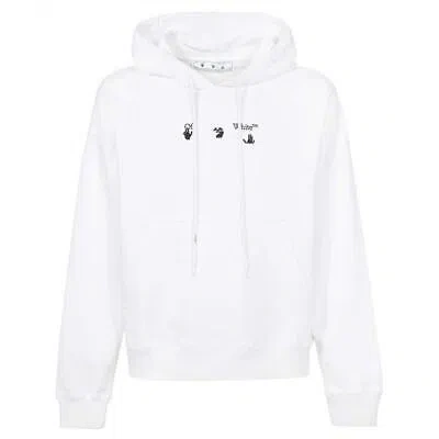 Pre-owned Off-white Marker Stencil Logo White Hoodie