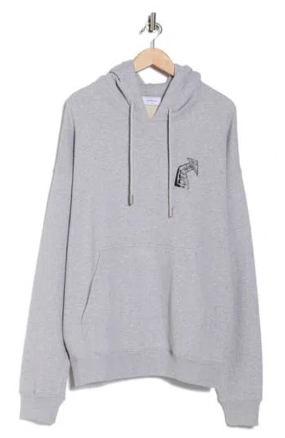 Off-white Marrow Cotton Graphic Hoodie In Gray