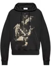 Off-white Black Washed Sweatshirt With Logo Print Men In Black