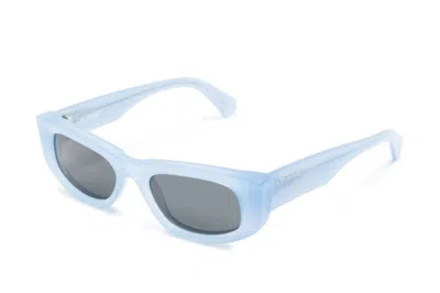 Pre-owned Off-white Matera Rectangle Sunglasses Light Blue/grey (oeri090f23pla0014007)
