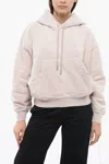 Off-white Maxi Hoodie Laundry With Logo And Patch Pocket In Pink